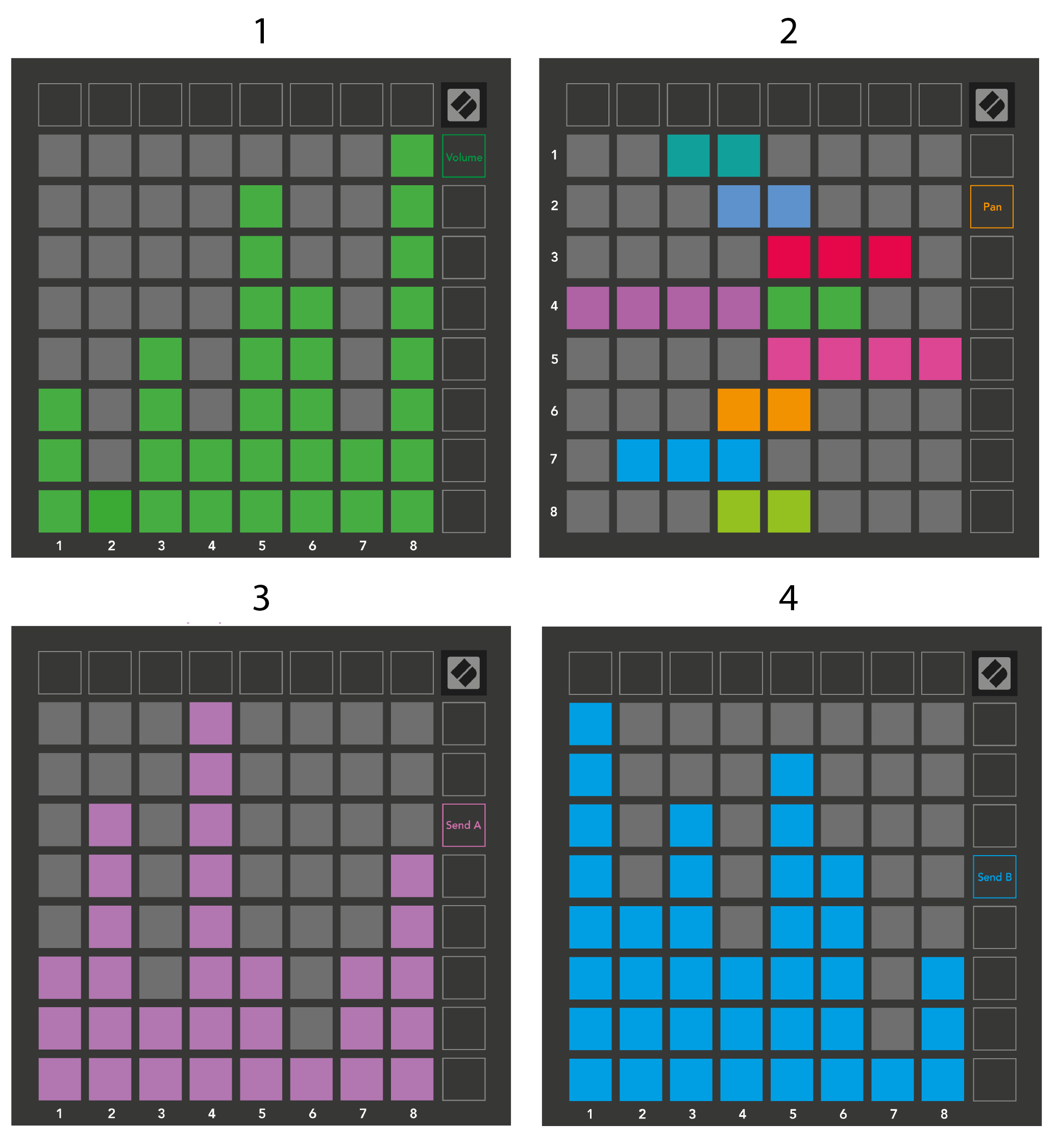 Launchpad_X_and_Mini_Ableton_Mixer_Modes.png