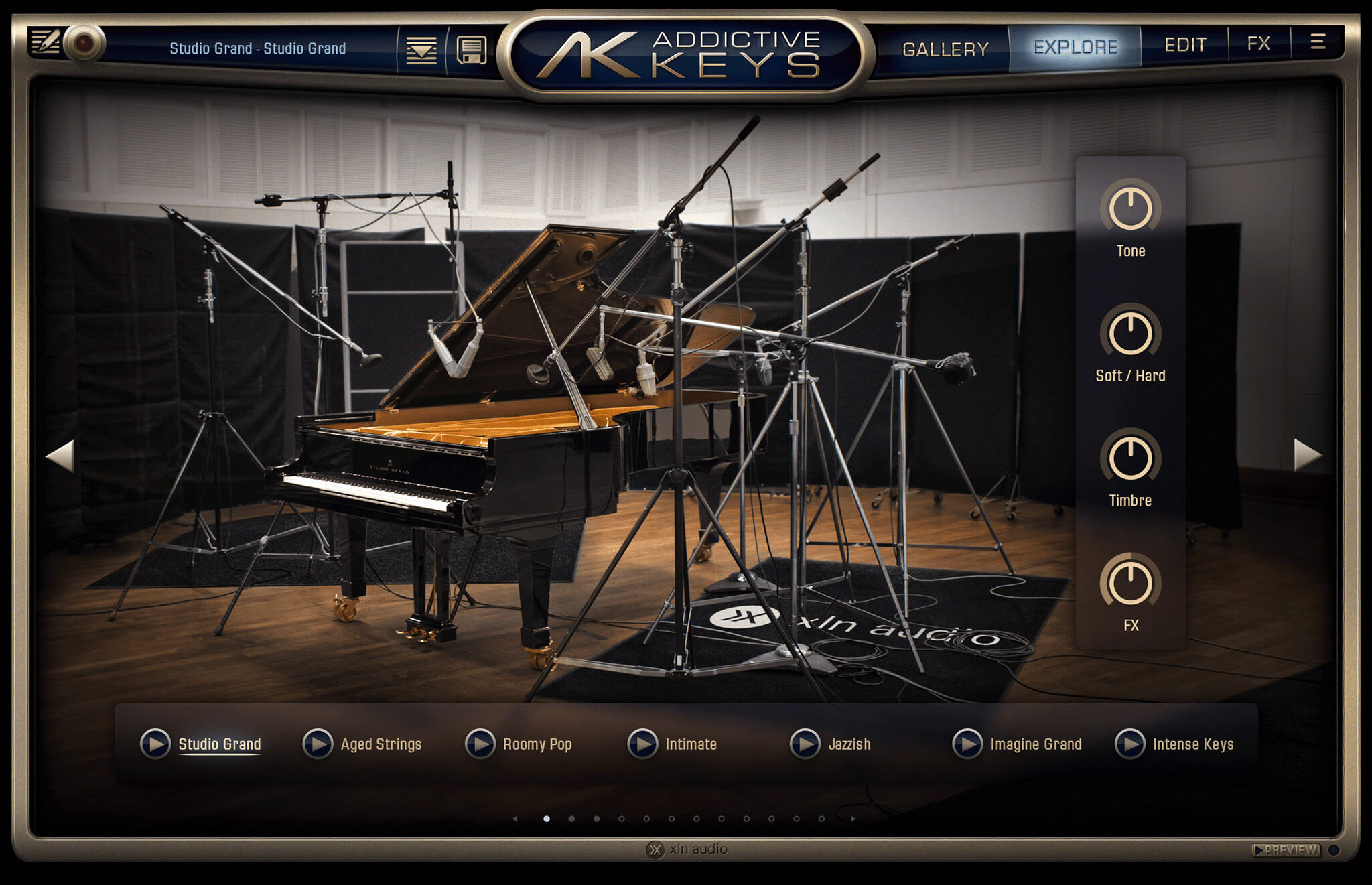 XLN Audio's Addictive Keys default screen