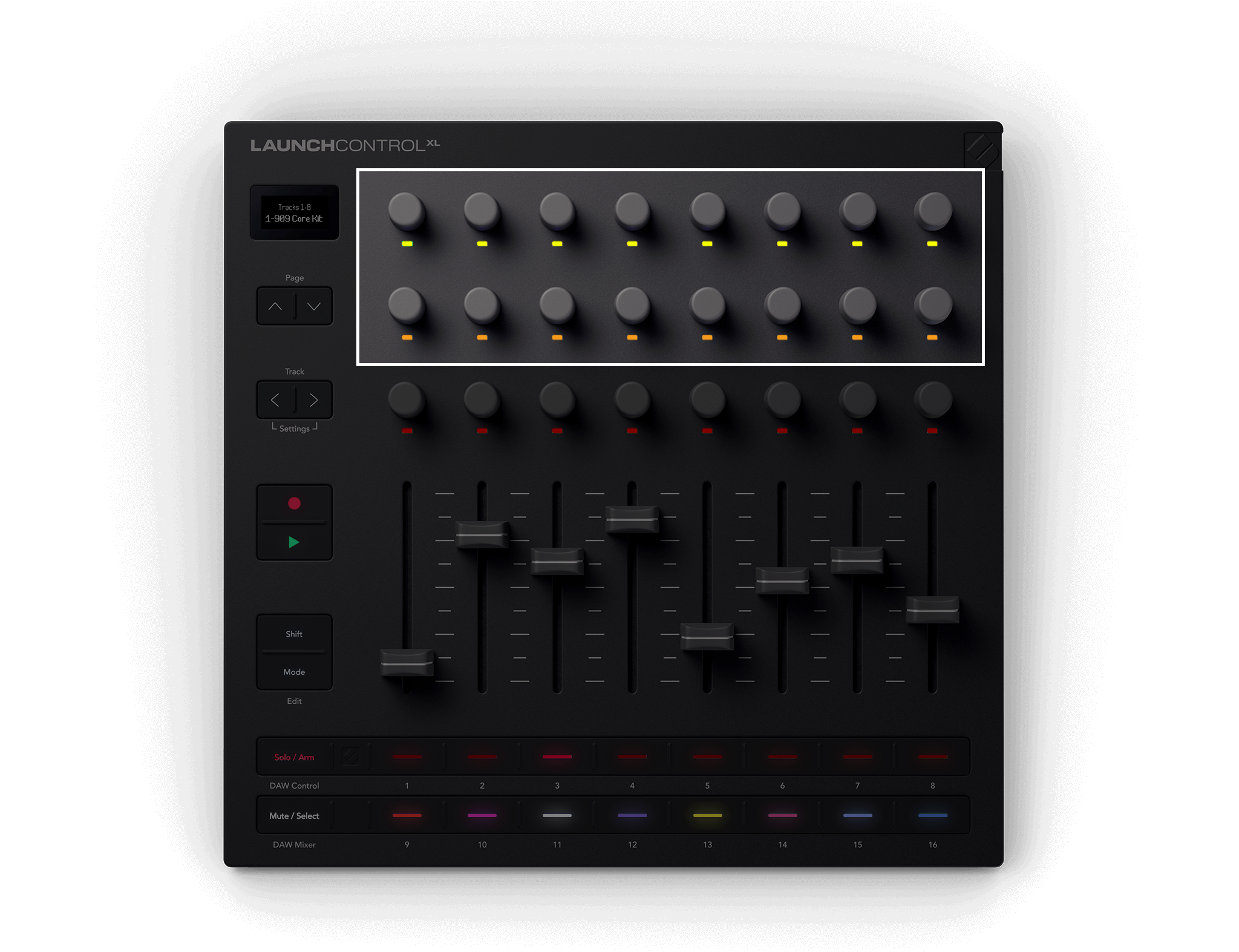 LCXL3_DAW_Control_Logic/Cubase_Mixer_Mode_Sends.png