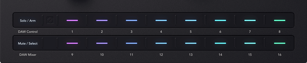 A cutout image of the Launch Control XL 3's top panel showing just the buttons.