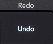 The Launchkey MK4's Undo workflow button with Redo silkscreen above.