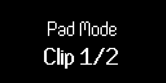 the Launchkey's screen when you select Ableton's Clip mode Pad Mode: Clip 1/2