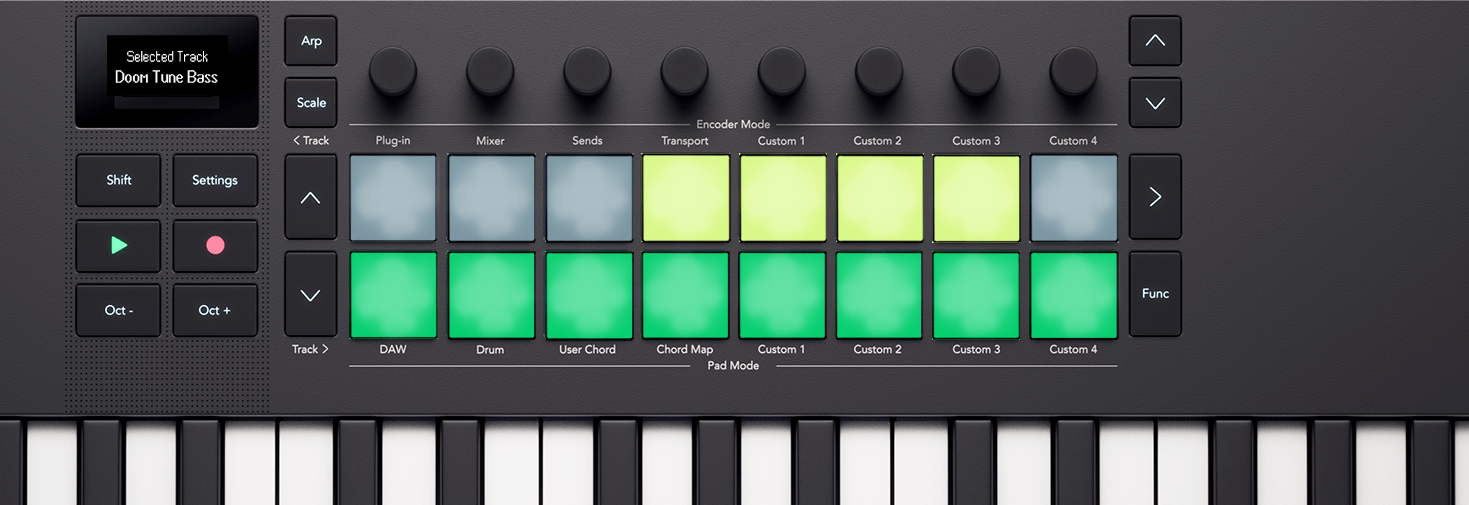 Launchkey's pad colour layout for Live Loops mode.
