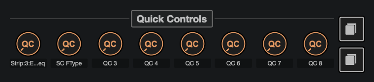 Cubase's Quick Controls window.