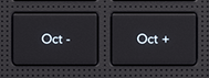 The Launchkey Mini MK4 Octave buttons
