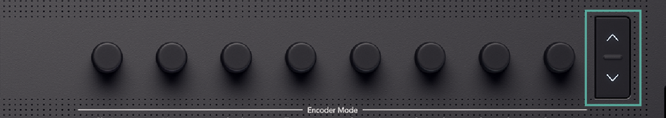 Launchkey encoders with the encoder buttons highlighted.