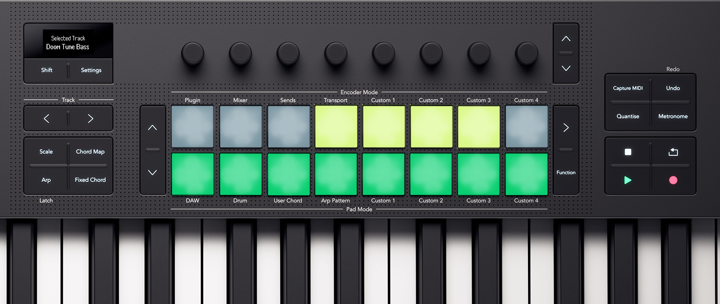 Launchkey's pad colour layout for Live Loops mode.