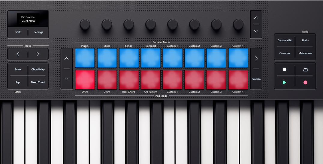 Launchkey's pad colour layout for the Select/Arm mode.
