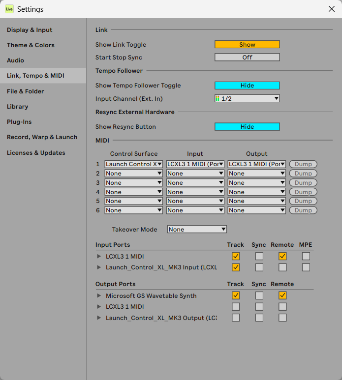 LCXL3_Ableton_Settings_Windows.png