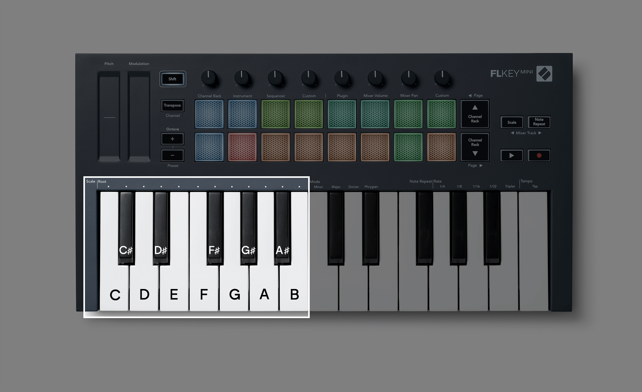 Using FLkey Mini's built-in features – Novation User Guides