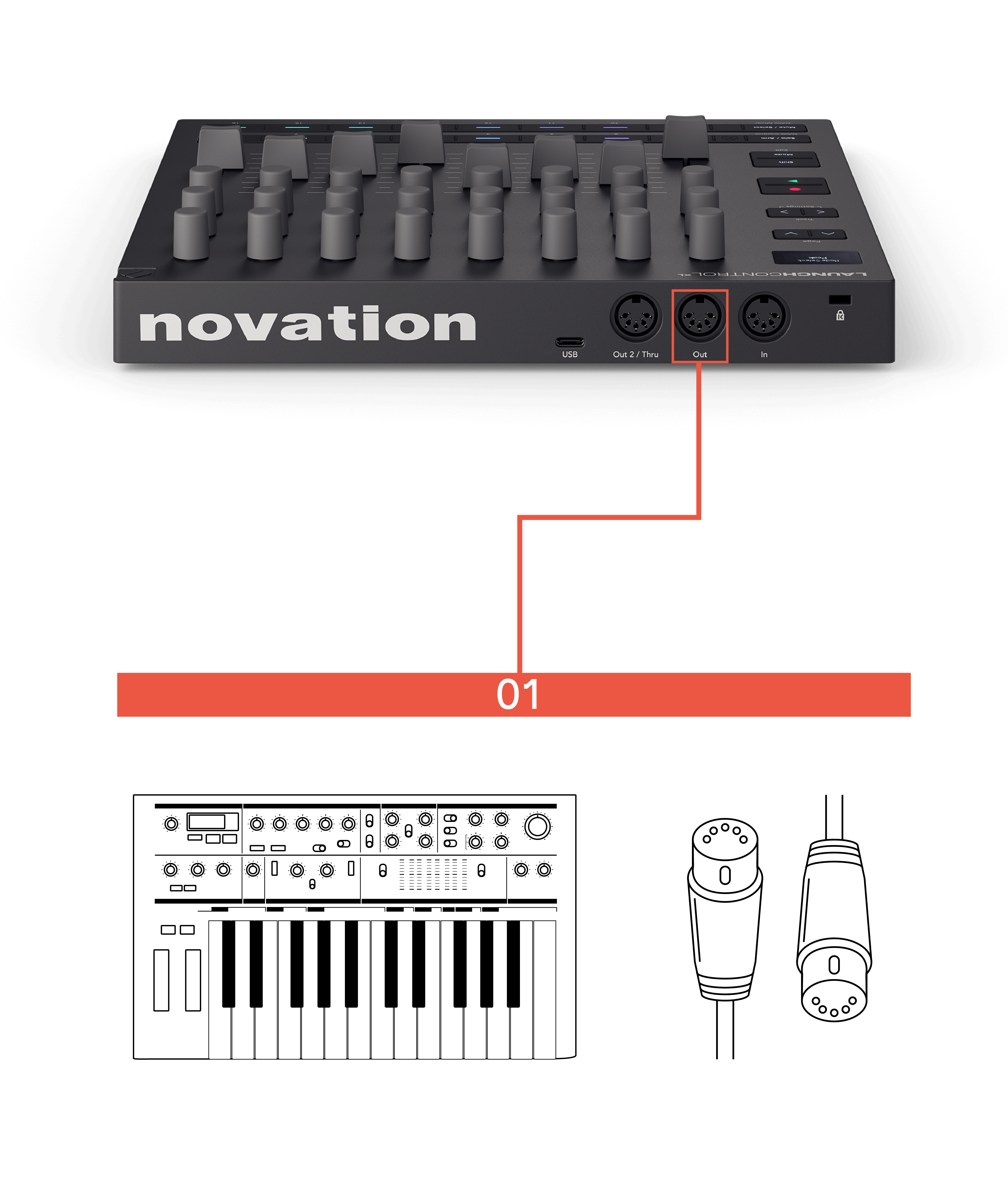 LCXL3 Connecting to one MIDI Device